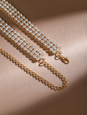 Shimmering American Diamond Zirconia Statement Necklace