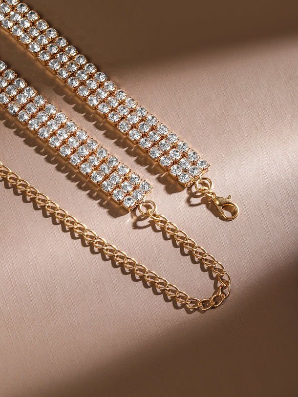 Shimmering American Diamond Zirconia Statement Necklace