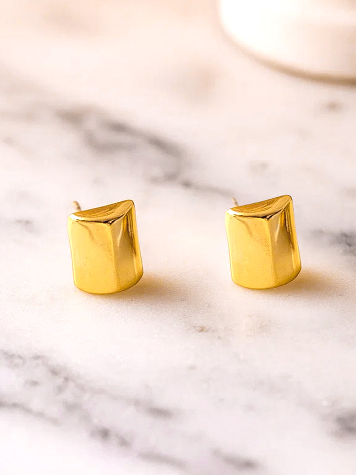 Rubans 18K Gold-Plated Dual-Tone Minimal Cube Pendant Set