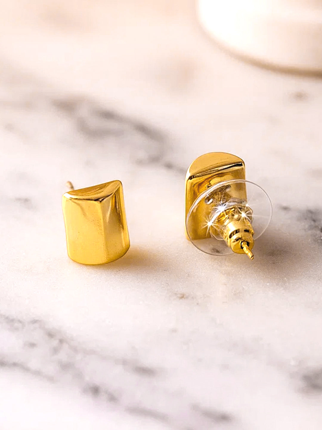 Rubans 18K Gold-Plated Dual-Tone Minimal Cube Pendant Set