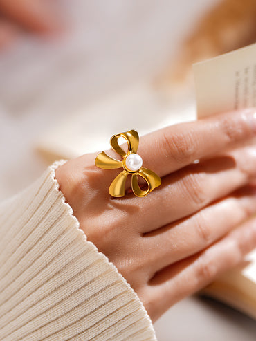 Demi Fine Pearl Bow Statement Ring