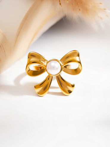 Demi Fine Pearl Bow Statement Ring