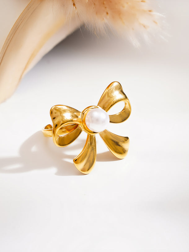 Demi Fine Pearl Bow Statement Ring