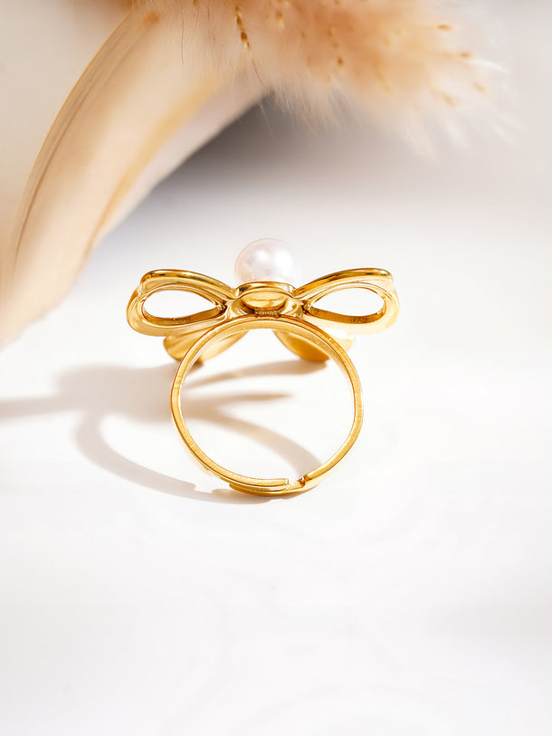Demi Fine Pearl Bow Statement Ring