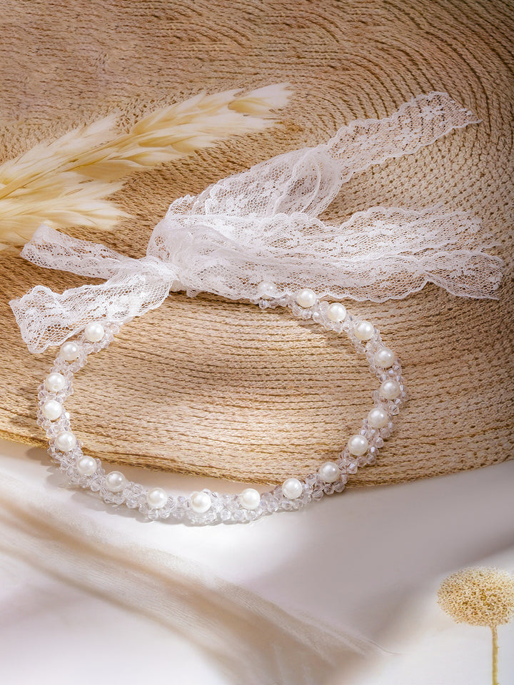 Gleaming Crystal & Pearl Hair Band