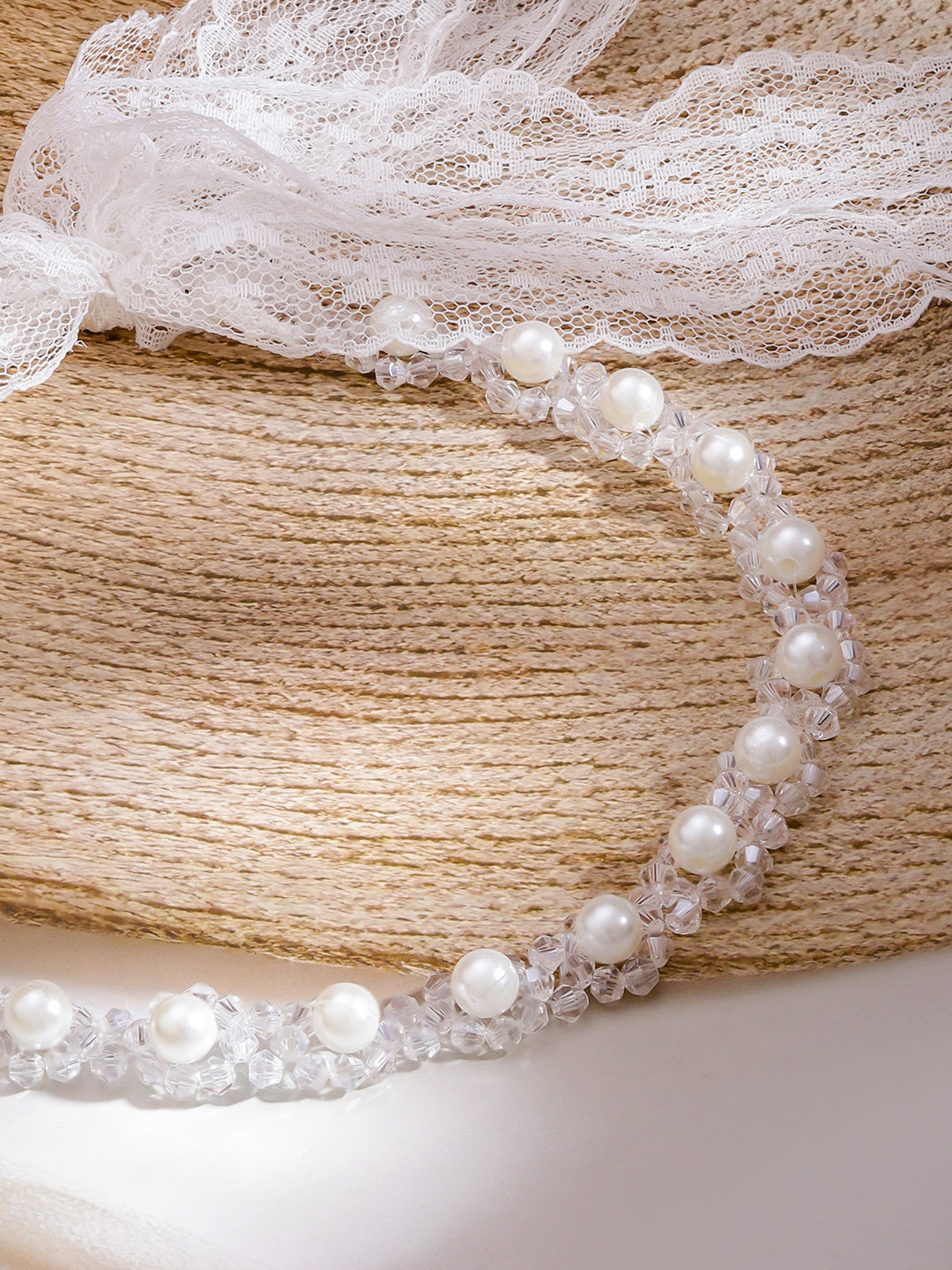 Gleaming Crystal & Pearl Hair Band