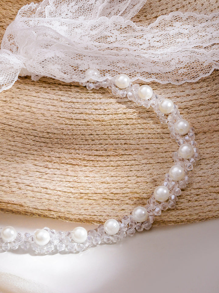 Gleaming Crystal & Pearl Hair Band