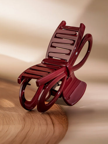 Solid Red Claw Hair Clip