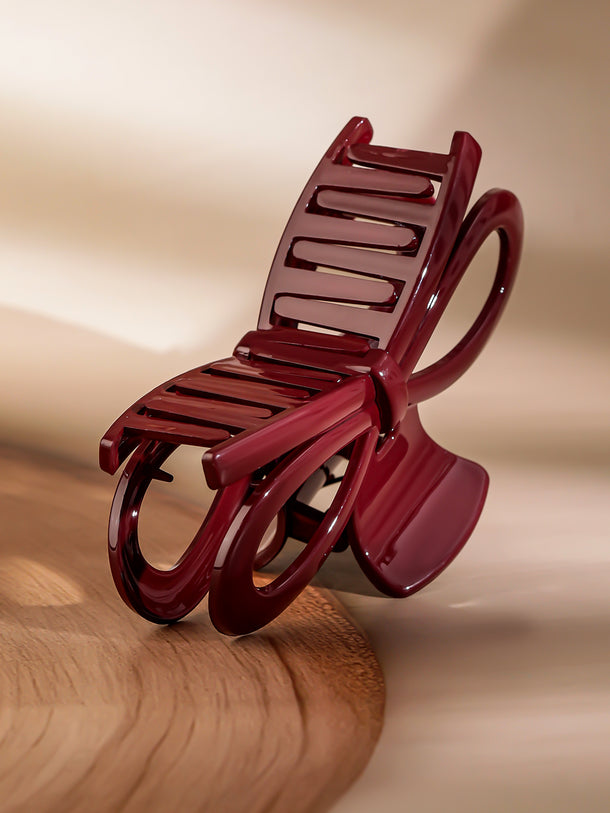 Solid Red Claw Hair Clip