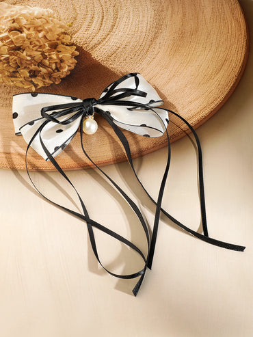 Black & White Bow Hair Pin