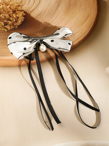 Black & White Bow Hair Pin