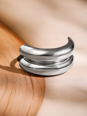 Rubans Rhodium Plated Chunky Dome Hair Tie â€“ Luxe Statement Hair Accessory for Women