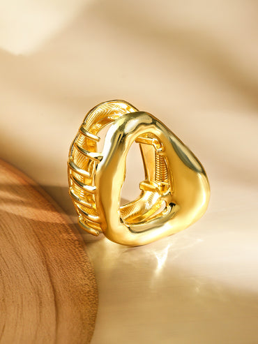 Star Motif & Abstract Gold Hair Clips