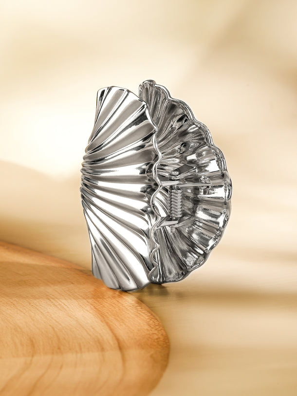 Silver Shell Hair Clip