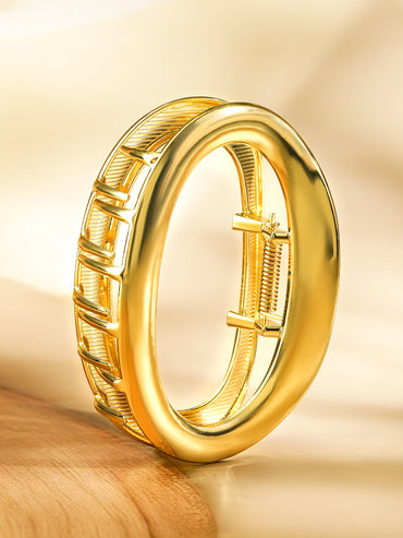 Rubans 18K Gold Plated Oval Frame Design Hair Claw Clip â€“ Statement Hair Accessory