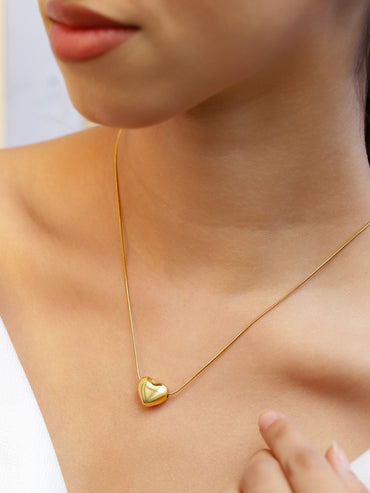 Clean Heart Gold Plated Pendant Necklace