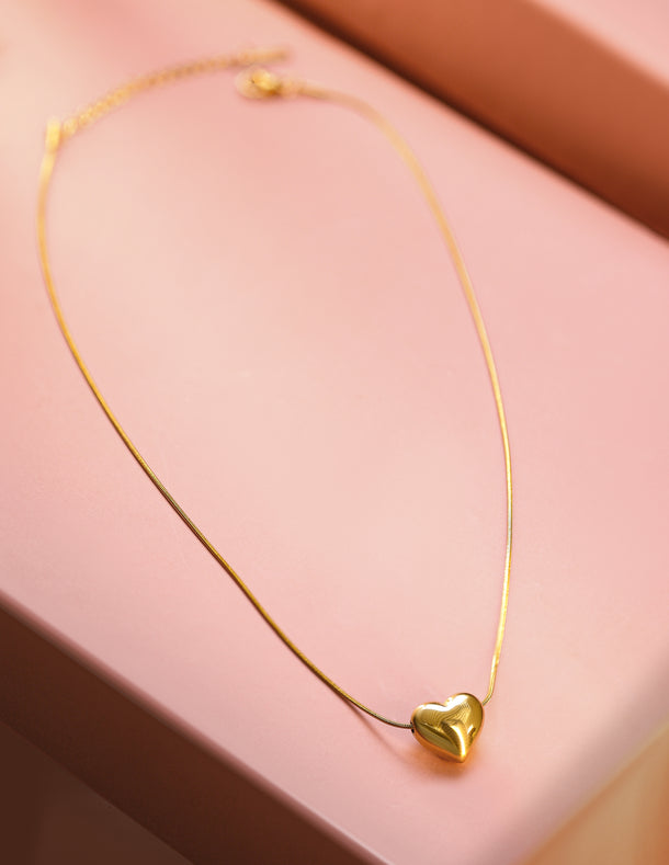 Clean Heart Gold Plated Pendant Necklace