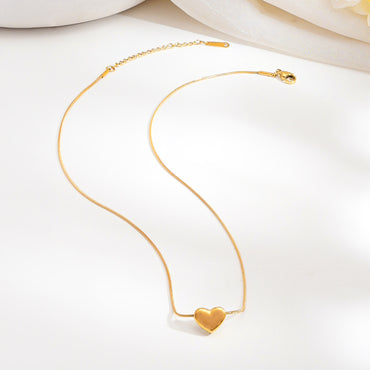 Clean Heart Gold Plated Pendant Necklace