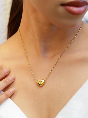 Clean Heart Gold Plated Pendant Necklace