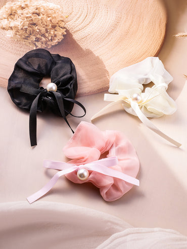 Pearl Dew Hair Scrunchies