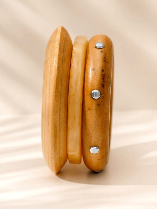 Everyday Bold Wooden Bangles Style Bracelets