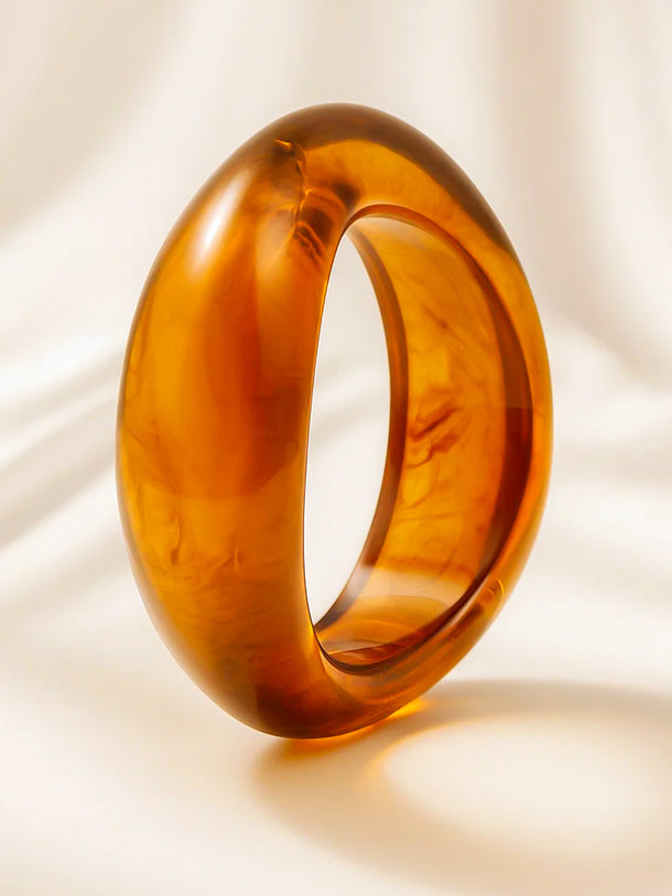 Bold Modern Amber Resin Statement Bracelet