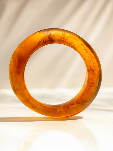 Bold Modern Amber Resin Statement Bracelet