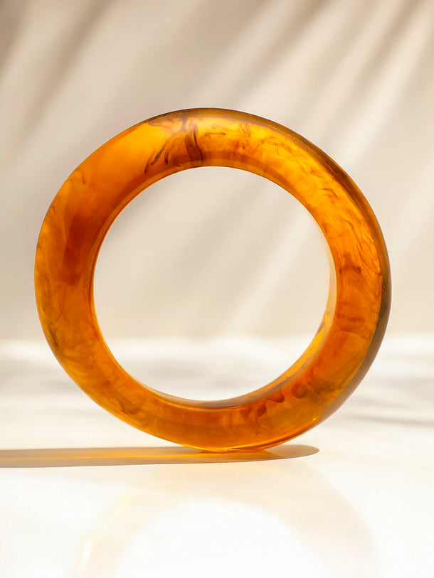 Bold Modern Amber Resin Statement Bracelet