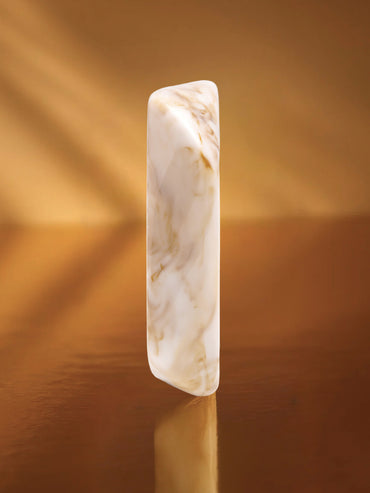 Minimal White Marble Statement Bangle