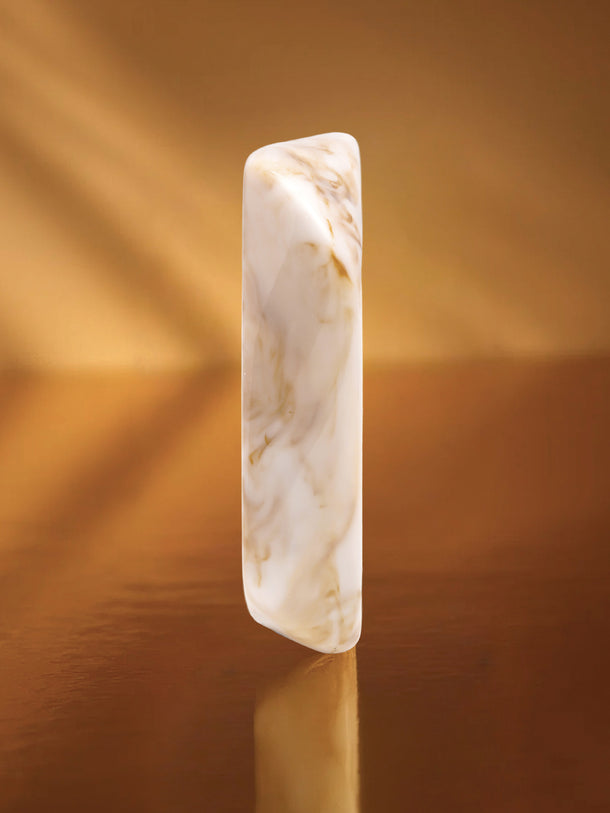 Minimal White Marble Statement Bangle