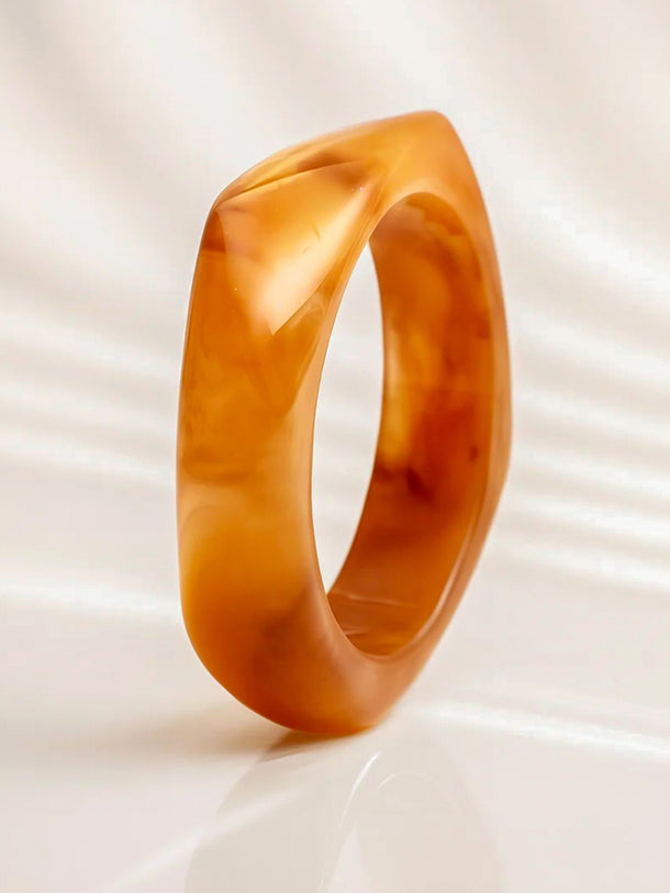 Western Statement Honey Glow Resin Bangle Bracelet