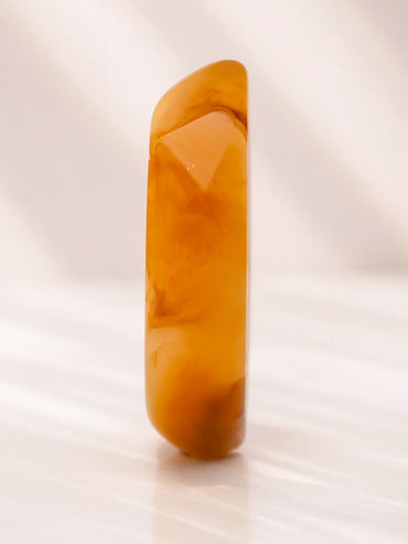 Western Statement Honey Glow Resin Bangle Bracelet