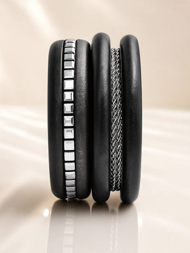 Bold Stacks Black Western Statement Bracelet