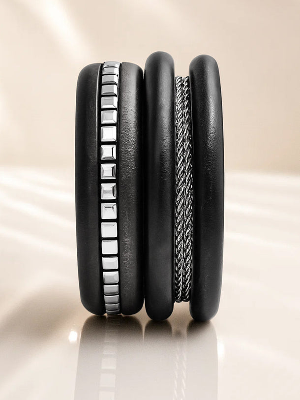 Bold Stacks Black Western Statement Bracelet