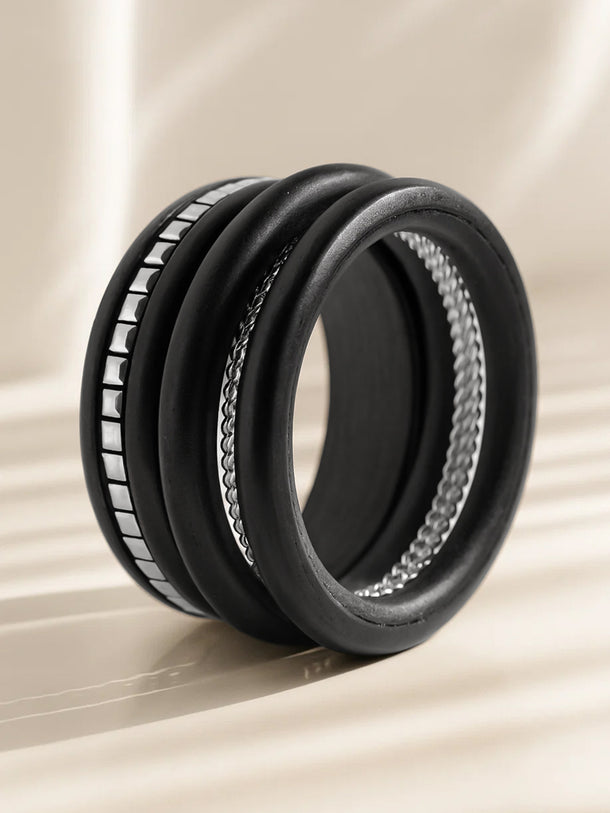 Bold Stacks Black Western Statement Bracelet