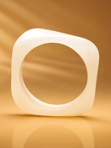 Western Statement Ivory Resin Glow Bangle Bracelet