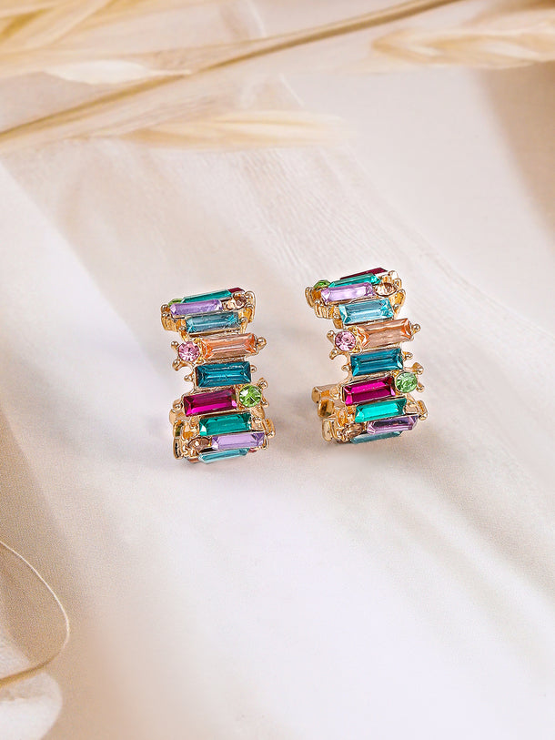 Radiant Multicolored half Hoop Earrings