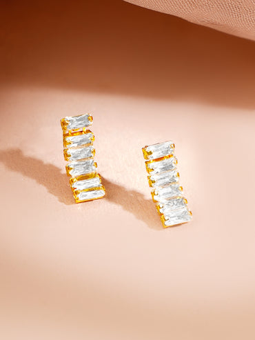 Gold Plated Crystal Baguette Choker Necklace Set