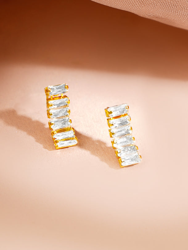 Gold Plated Crystal Baguette Choker Necklace Set