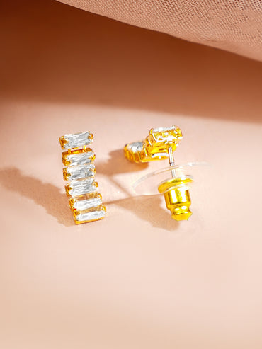 Gold Plated Crystal Baguette Choker Necklace Set