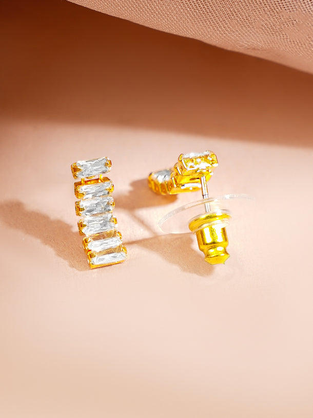 Gold Plated Crystal Baguette Choker Necklace Set