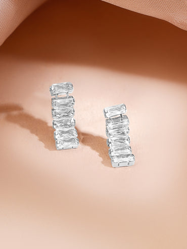 Rhodium Plated Amercan Diamon Zirconia Choker Set