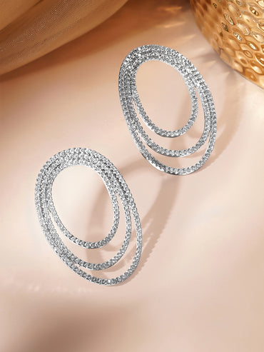 Midnight Spark Oval Statement Studs