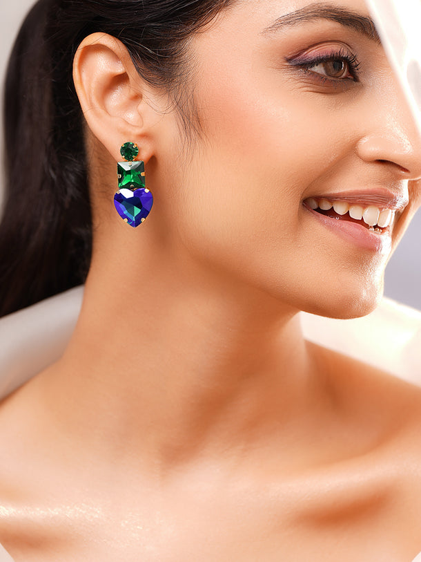 Gold Plated Crystal Cascade Drop Earrings