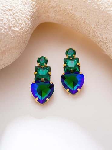 Gold Plated Crystal Cascade Drop Earrings