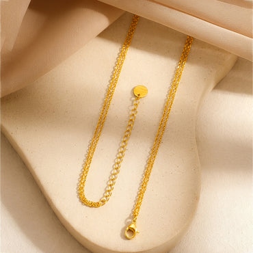 Demifine 18K Gold Plated Stainless Steel Crystal Heart Layered Necklace
