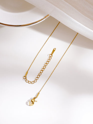 Demifine 18K Gold Plated Stainless Steel Crystal Heart Pendant Chain