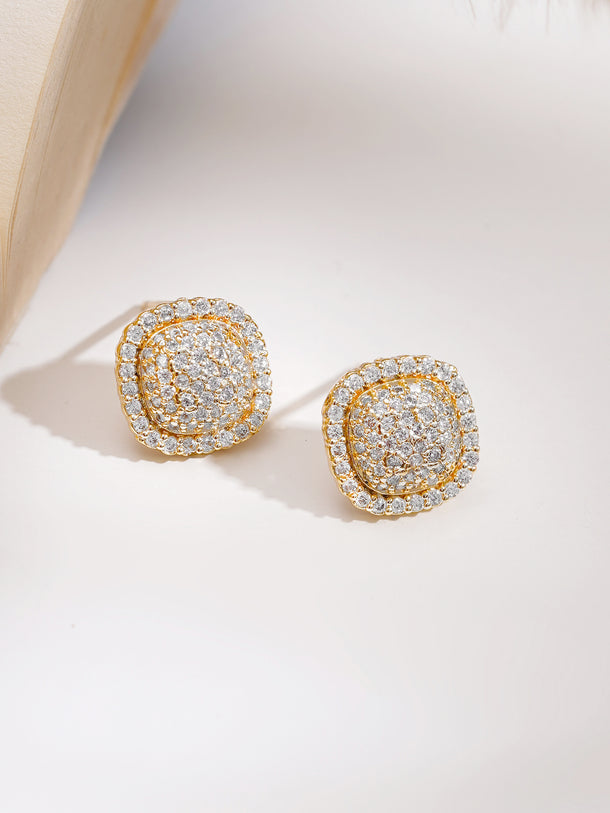 Gold Plated American Diamond Zirconia cubic drop Pendant Set