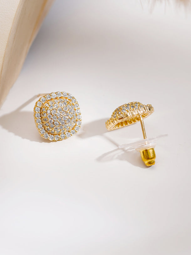 Gold Plated American Diamond Zirconia cubic drop Pendant Set