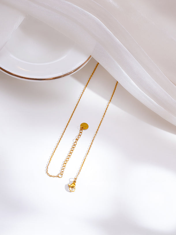 Demifine 18K Gold Plated Stainless Steel Mini Ruby Heart Pendant Necklace